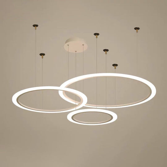 LED Acrylic Chandelier - Modern Multi-Circle Suspension Lamp for Living Room Ceiling