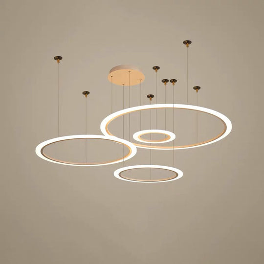 LED Acrylic Chandelier - Modern Multi-Circle Suspension Lamp for Living Room Ceiling