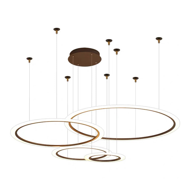 Acrylic Led Chandelier - Simple Multi-Circle Design For Living Room Suspension Lighting