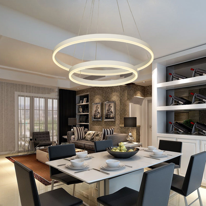 Modern LED Chandelier: Acrylic Suspension Lamp for Dining Room