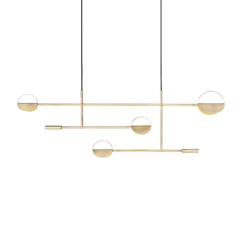 Minimalist 3-Arm Pendant Light With 4 Bulbs For Dining Room Island