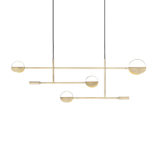 Minimalist 3-Arm Pendant Light With 4 Bulbs For Dining Room Island