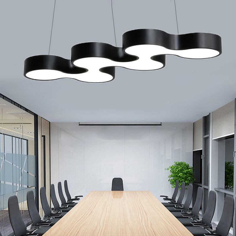 Modern Led Ceiling Light - Sleek Metal Office Chandelier Fixture