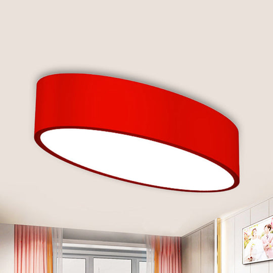 Modern Oval Acrylic Led Flush Mount Ceiling Light - Simple Style Lamp For Kids Bedrooms Multiple