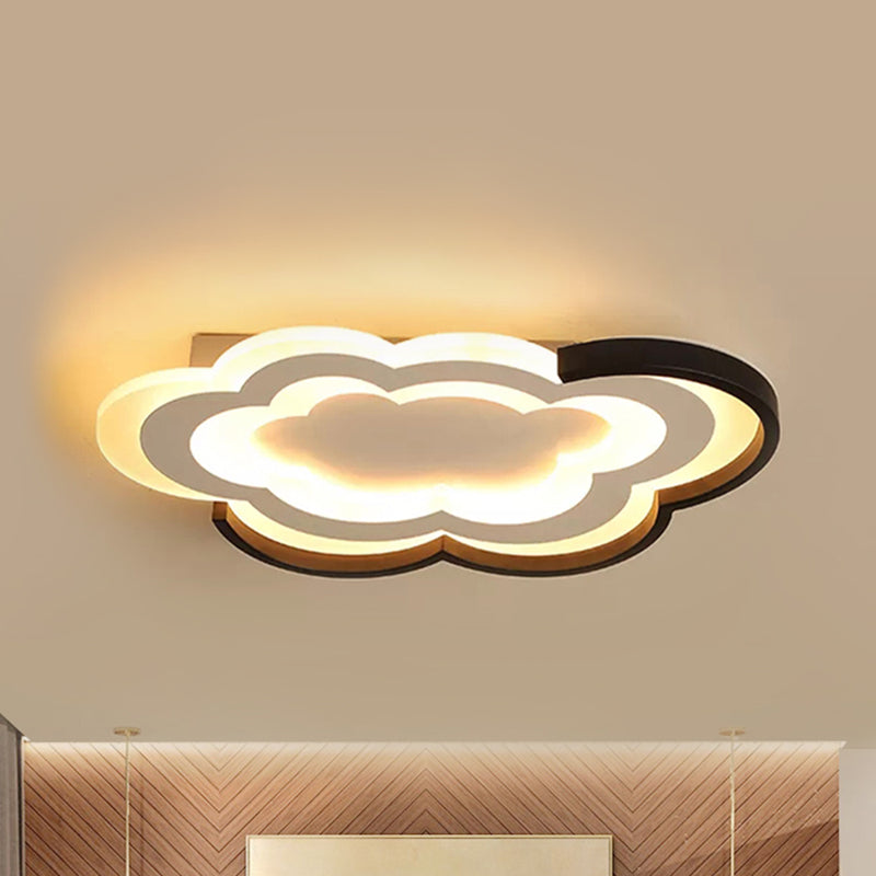 Cloud Kindergarten Led Flushmount Light With Eye-Caring Acrylic Cover