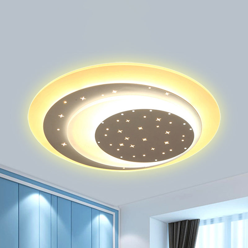 Starlit Acrylic Crescent Led Ceiling Light: A Romantic Flushmount For Girls Bedroom