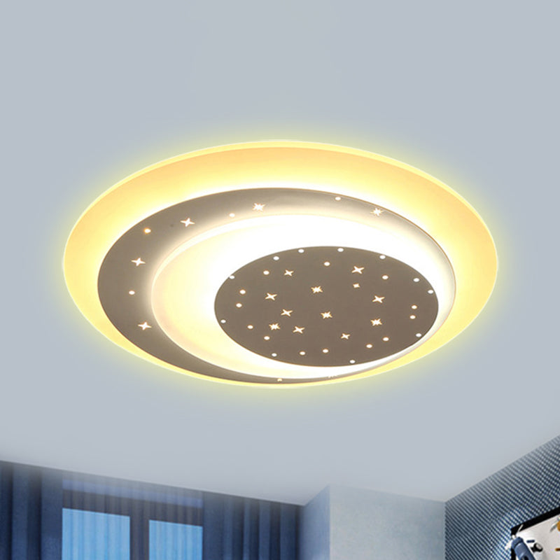 Starlit Acrylic Crescent Led Ceiling Light: A Romantic Flushmount For Girls Bedroom