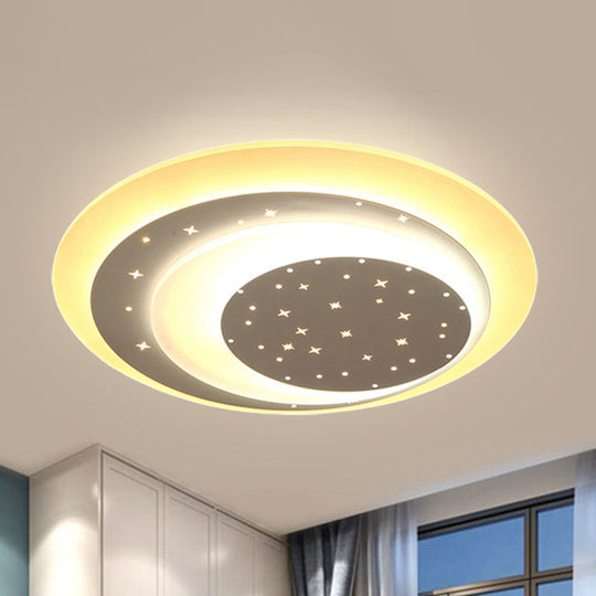 Starlit Acrylic Crescent Led Ceiling Light: A Romantic Flushmount For Girls Bedroom