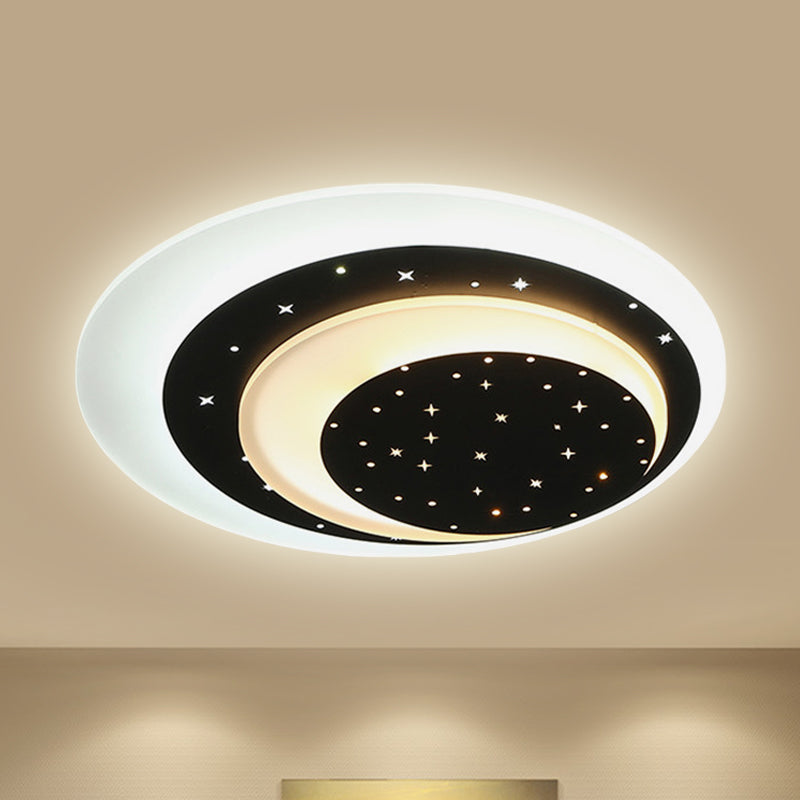 Starlit Acrylic Crescent Led Ceiling Light: A Romantic Flushmount For Girls Bedroom