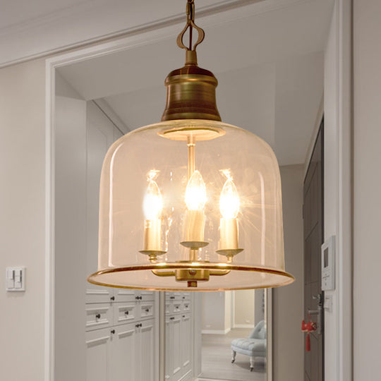 Classic Mason Jar Pendant Light - Clear Glass In Black/Brass 3 / Brass