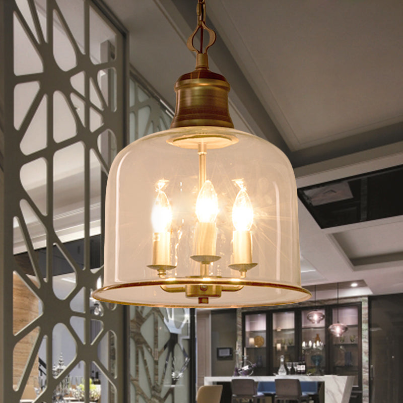 Classic Mason Jar Pendant Light - Clear Glass In Black/Brass