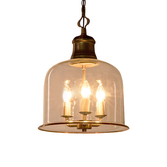 Classic Mason Jar Pendant Light - Clear Glass In Black/Brass