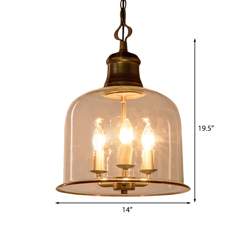 Classic Mason Jar Pendant Light - Clear Glass In Black/Brass