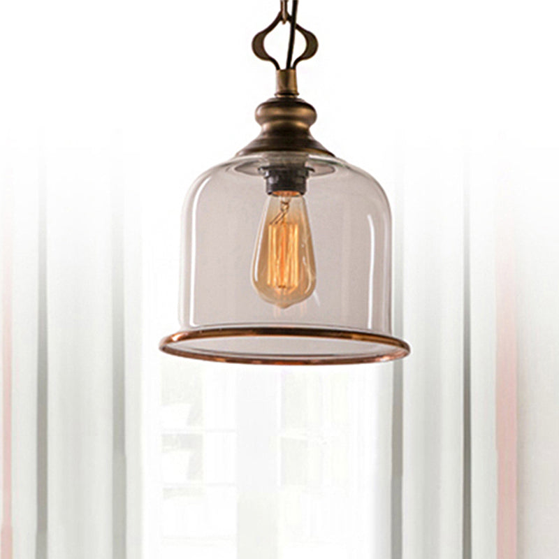 Classic Mason Jar Pendant Light - Clear Glass In Black/Brass