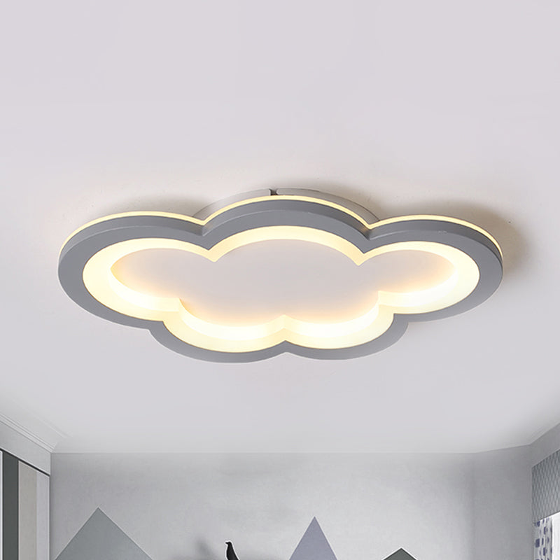 Modern Acrylic Led Flush Mount Cloud Ceiling Light For Play Room