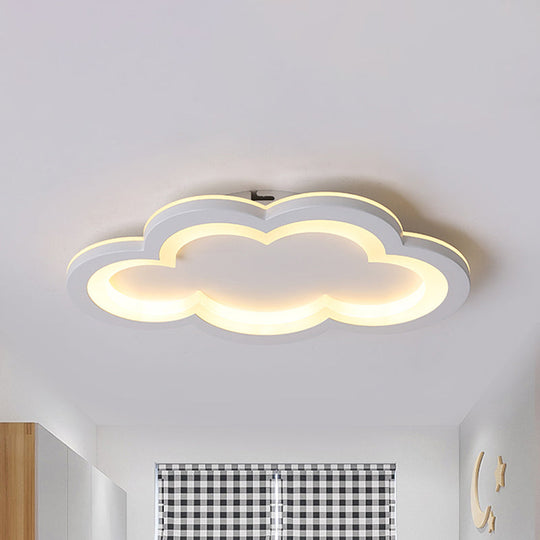 Modern Acrylic LED Flush Mount Cloud Ceiling Light for Play Room