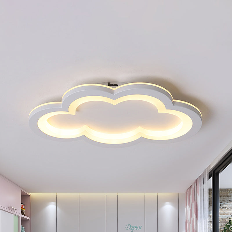 Modern Acrylic LED Flush Mount Cloud Ceiling Light for Play Room