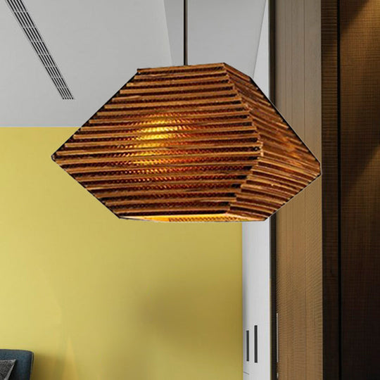 Asian Style Trapezoid Paper Pendant Lamp - Perfect For Dining Table