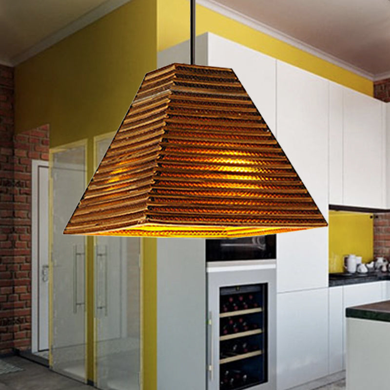 Asian Style Trapezoid Paper Pendant Lamp - Perfect For Dining Table