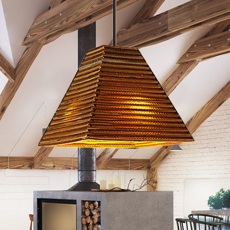 Asian Style Trapezoid Paper Pendant Lamp - Perfect For Dining Table