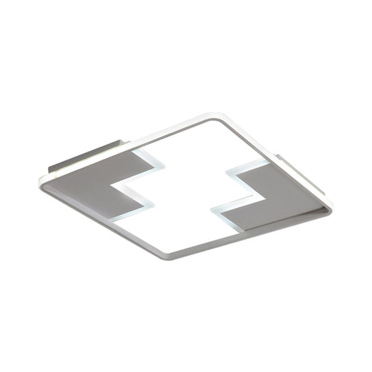 Acrylic Block LED Flush Ceiling Light Fixture - Simplicity Design - 19"/23"/27.5" Wide - White/Black - Warm/White Light