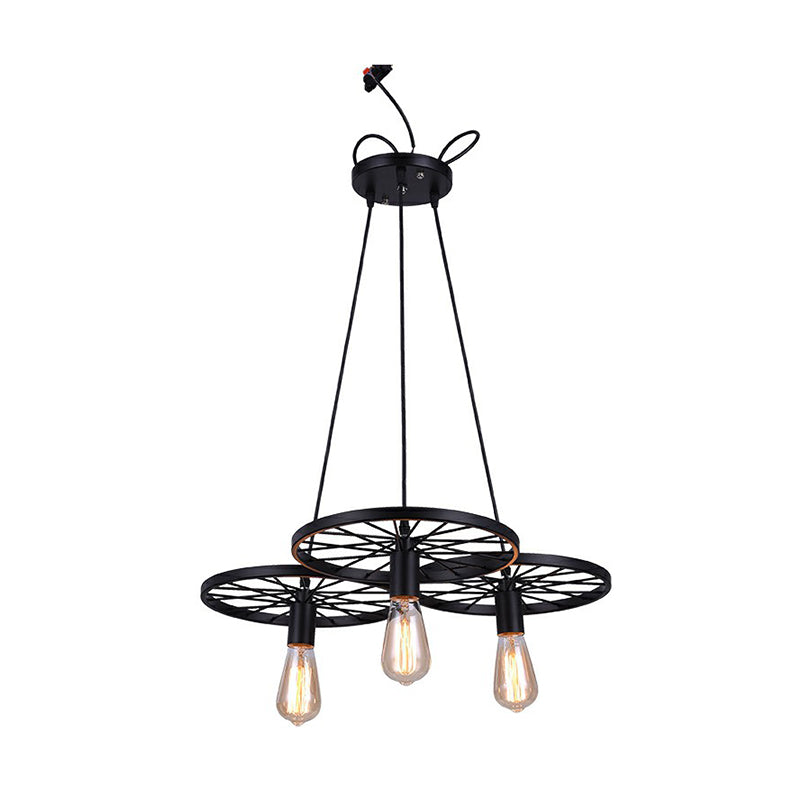 Industrial Metal Wagon Wheel Bar Pendant Lamp | Multi Hanging Light Fixture