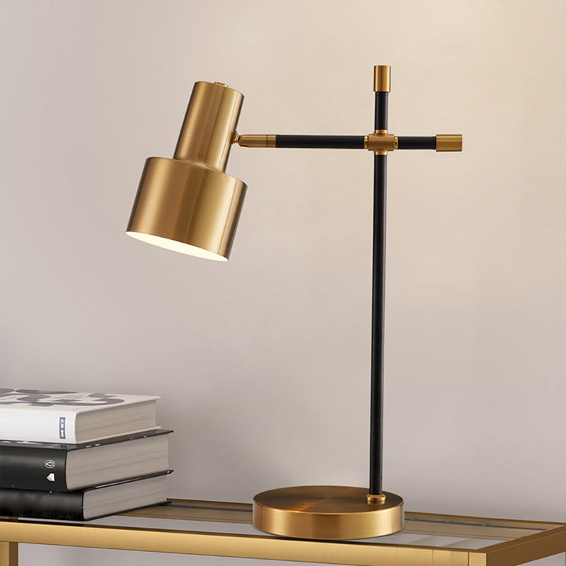 Adjustable Study Desk Lamp: Grenade Table Light In Gold-Black Modern Metal Design