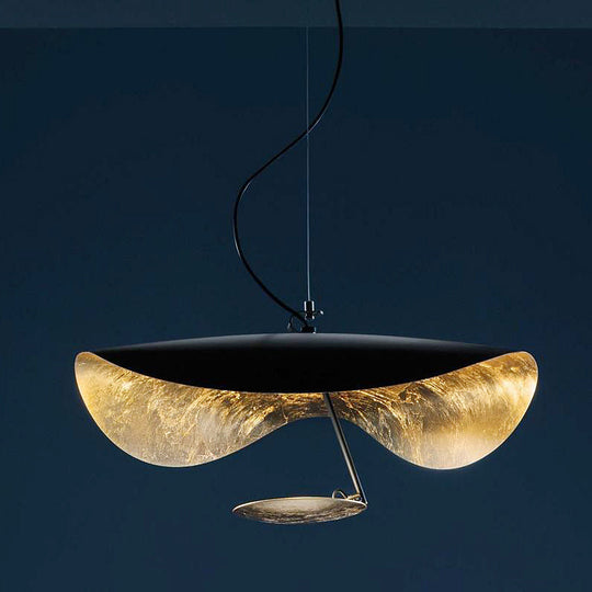 Modern 1-Bulb Pendant Lamp With Metal Hat Shade - Perfect For Restaurants