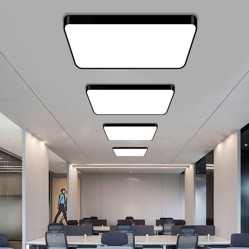 Contemporary LED Geometric Ceiling Light Fixture for Office - Acrylic Flush Mount