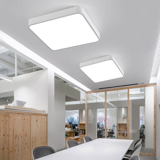 Discover Futuristic Illumination: Acrylic Flush Mount LED Fixture with Modern Geometric Design for Office and Beyond