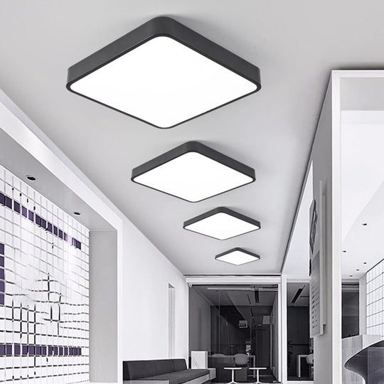 Contemporary LED Geometric Ceiling Light Fixture for Office - Acrylic Flush Mount