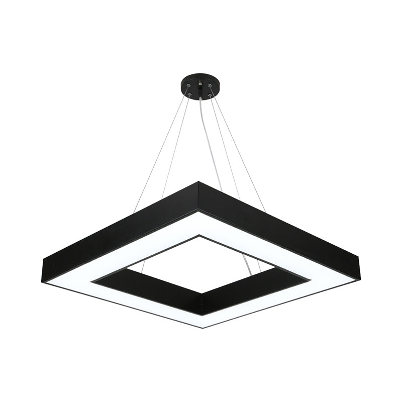 Minimalistic LED Hanging Ceiling Light: Square Chandelier Lighting for Office with Acrylic Shade