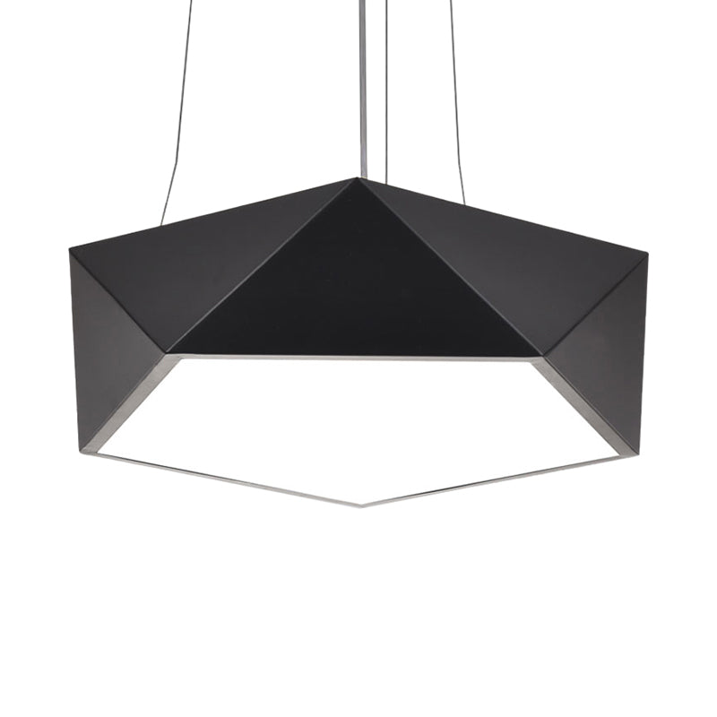 Black Pentagon LED Hanging Light Ceiling Chandelier