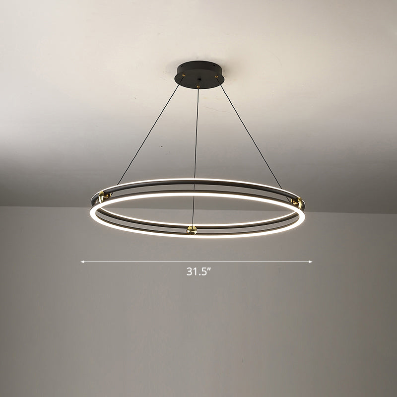 Minimalistic Black and White Circle Chandelier