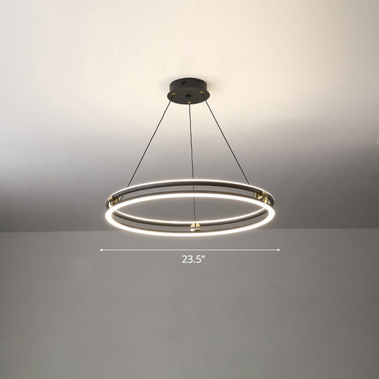 Minimalistic Black and White Circle Chandelier