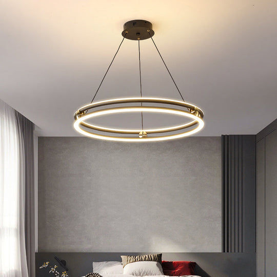 Minimalistic Black and White Circle Chandelier