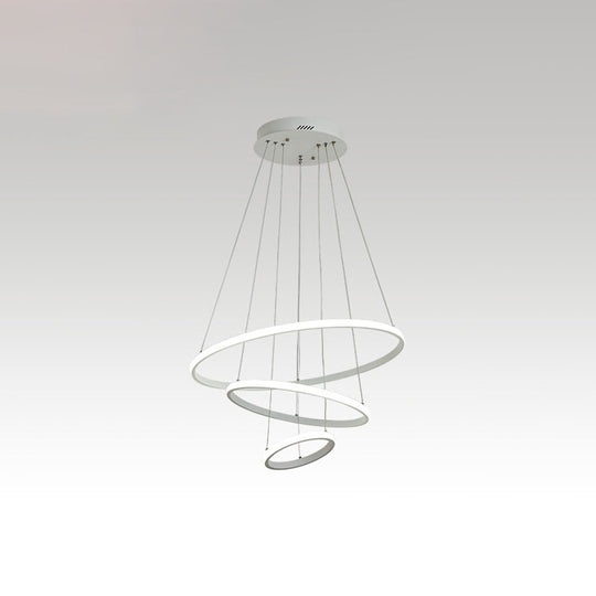 Halo Hanging Acrylic LED Chandelier Pendant Light - Minimalist & Elegant for Restaurants