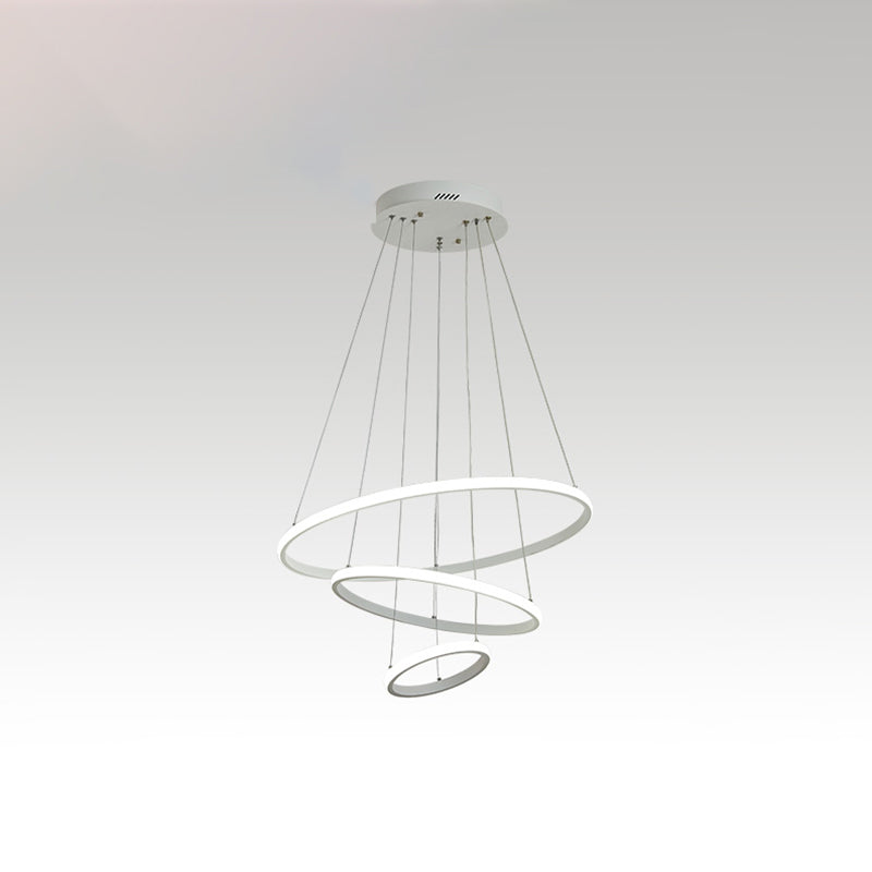 Halo Hanging Acrylic LED Chandelier Pendant Light - Minimalist & Elegant for Restaurants