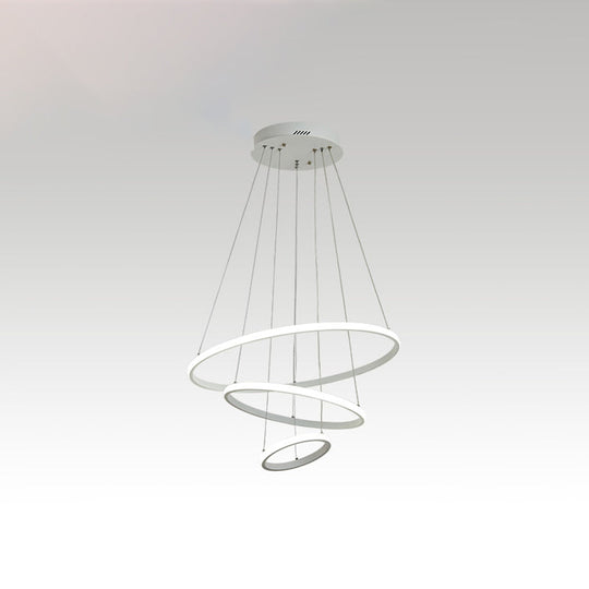 Halo Hanging Acrylic LED Chandelier Pendant Light - Minimalist & Elegant for Restaurants