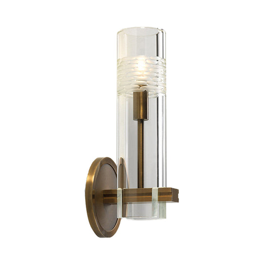 Clear Glass Wall Mounted Lamp With Gold Finish - Perfect For Living Room