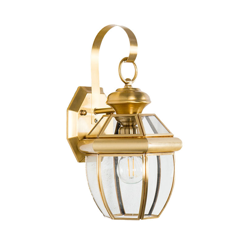 Traditionary Metal Urn Sconce Light: 1 Head Brass Wall Lamp Fixture For Living Room