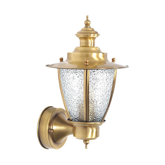 Classic Cone Sconce: Clear/Textured White Glass | Wall Mounted Stairway Light Fixture