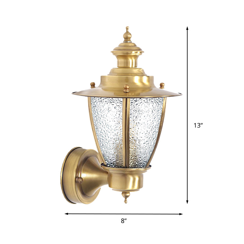 Classic Cone Sconce: Clear/Textured White Glass | Wall Mounted Stairway Light Fixture