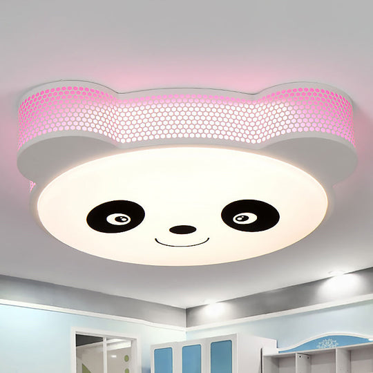 Kids' Cartoon Panda Flush Mount Ceiling Light - Acrylic Fixture for Kindergarten