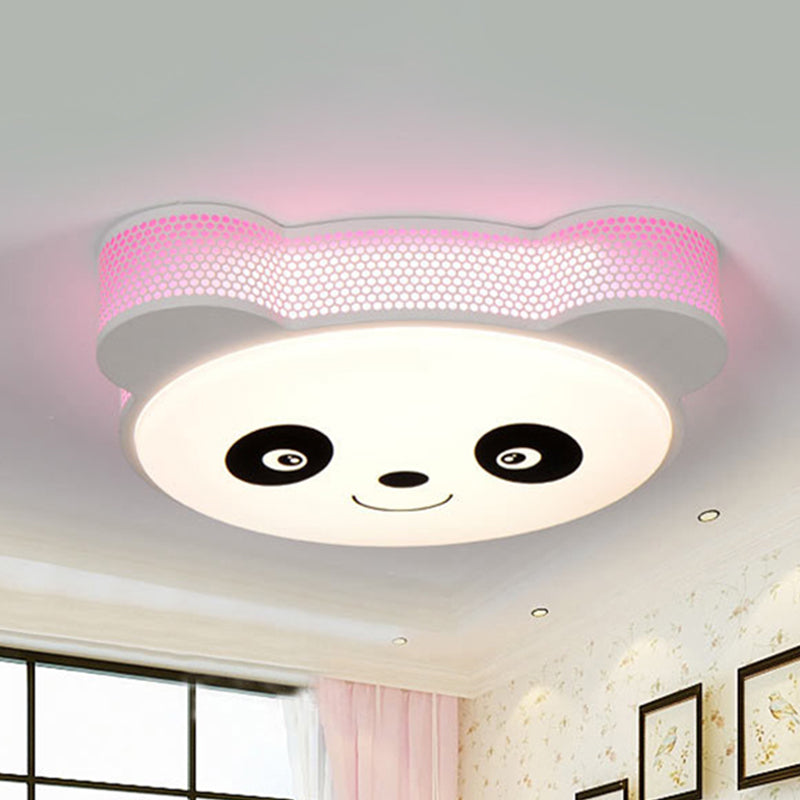 Kids' Cartoon Panda Flush Mount Ceiling Light - Acrylic Fixture for Kindergarten