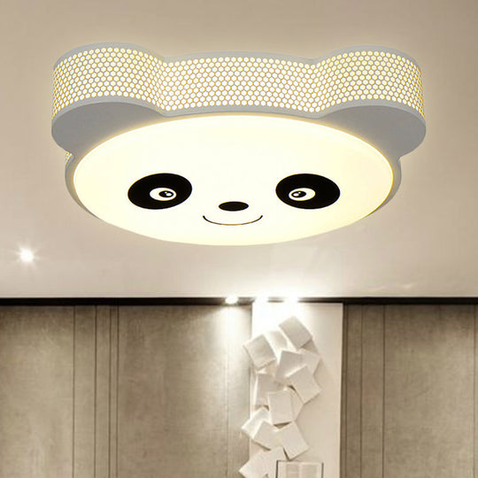 Kids' Cartoon Panda Flush Mount Ceiling Light - Acrylic Fixture for Kindergarten