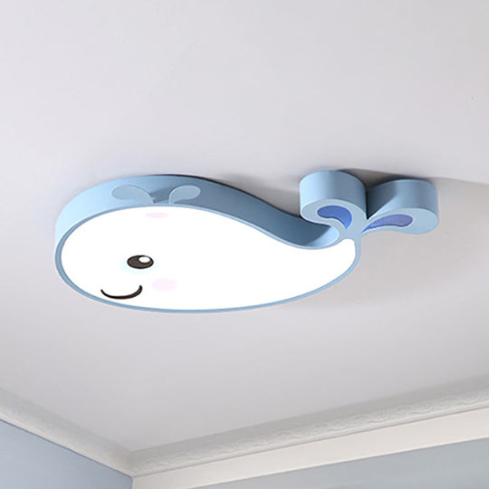 Cartoon Dolphin Kindergarten Ceiling Light Fixture - Acrylic Ceiling Light