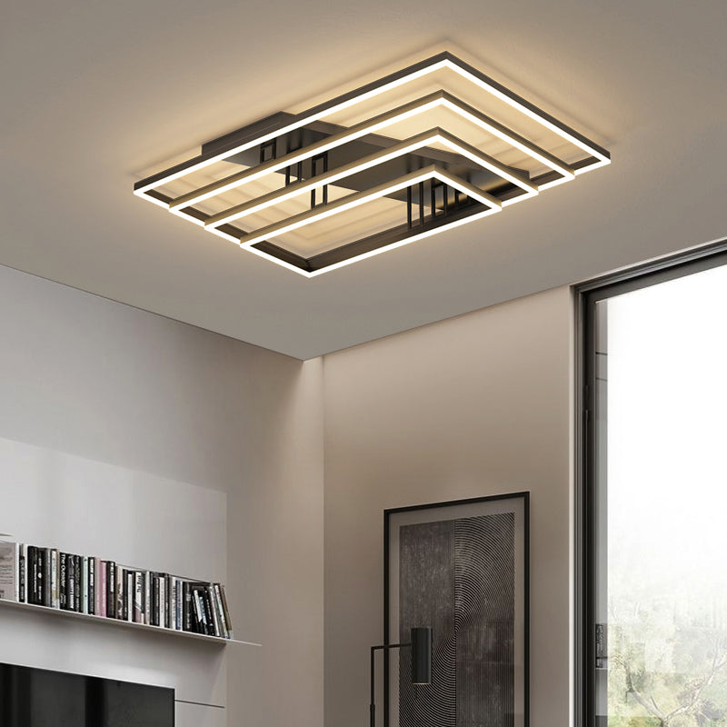 Contemporary Geometric Semi-Flush Acrylic Bedroom Ceiling Light