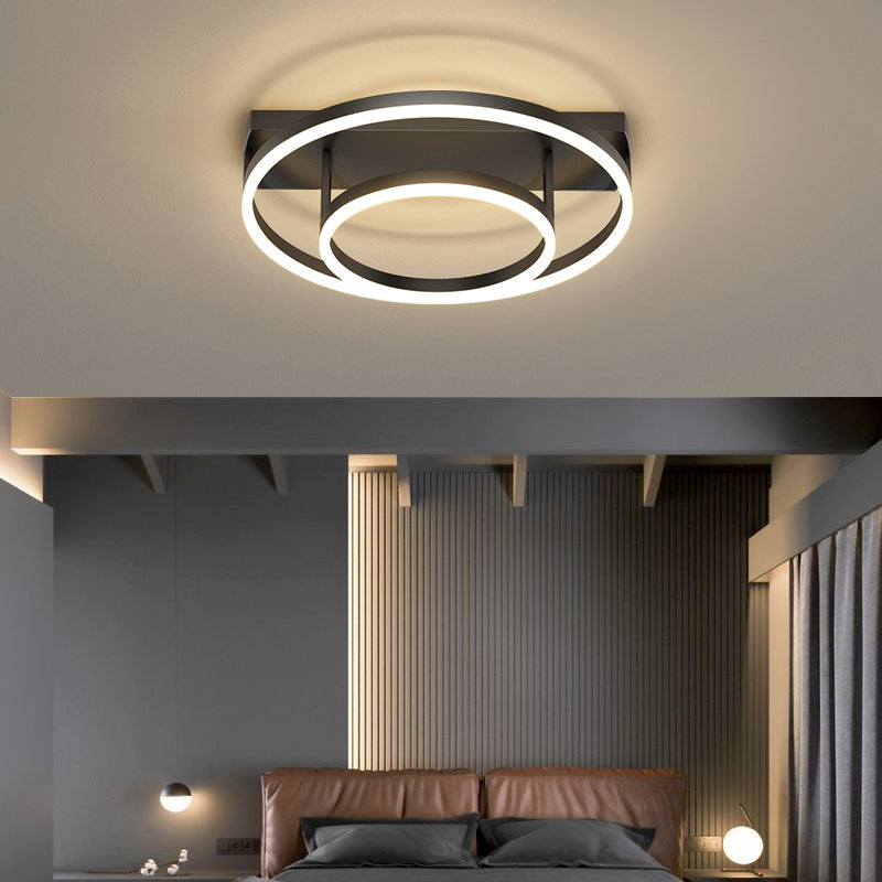 Contemporary Geometric Semi-Flush Acrylic Bedroom Ceiling Light