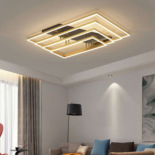 Contemporary Geometric Semi-Flush Acrylic Bedroom Ceiling Light